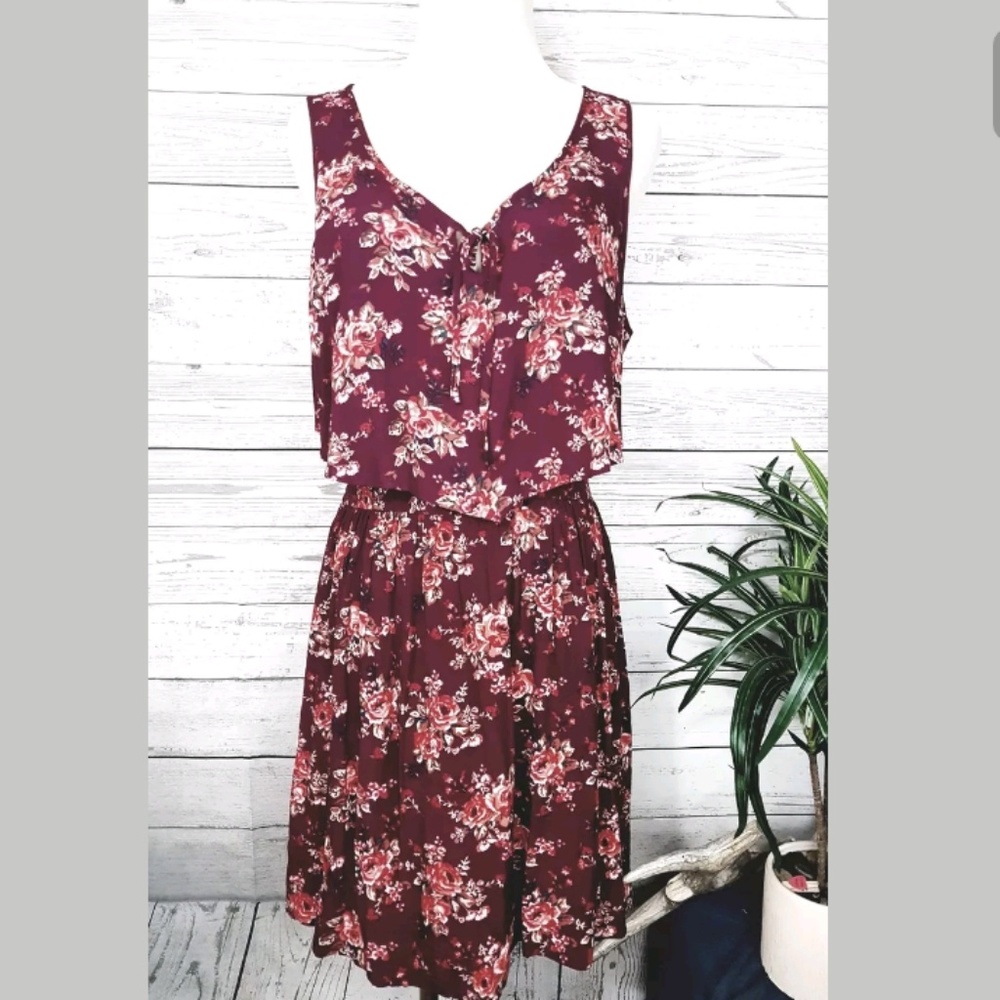Forever 21 Floral Flowy Dress sz L